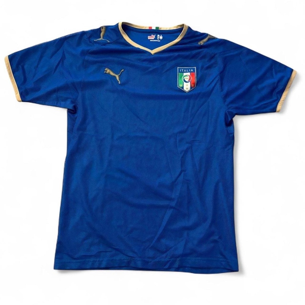 Vintage Puma Italy National Team Blue Soccer Jersey Small FIGC 2000s